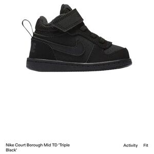 Nike Court Borough Mid Triple Black Toddler Size 10